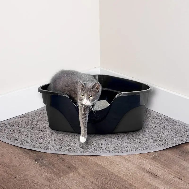 fan-shaped cat litter mats