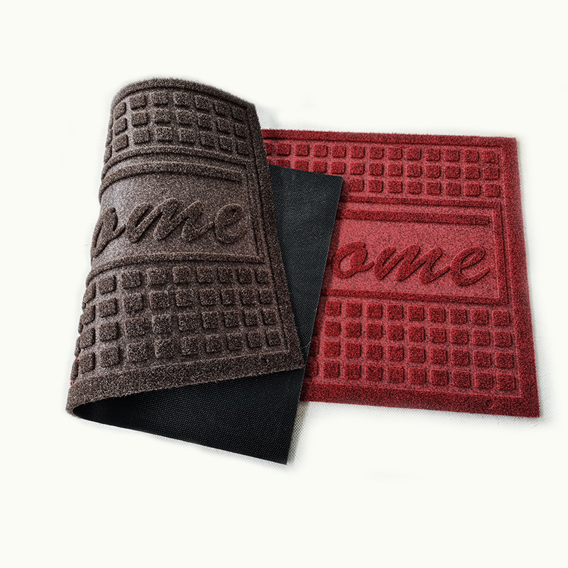 velour embossed door mats