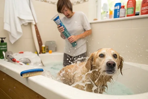 Common mistakes during dog bath