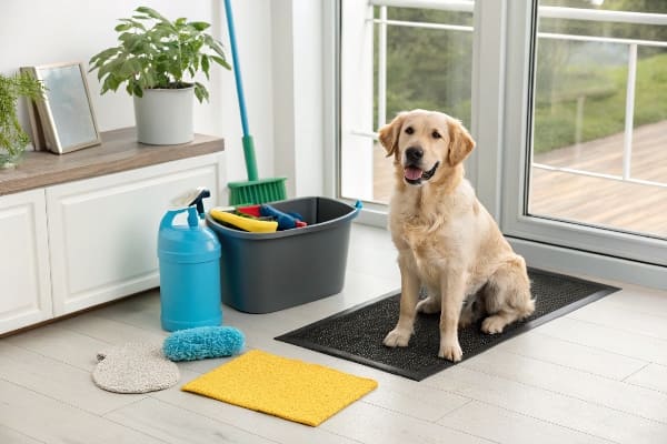 [Dog mat care](https://muddymats.com/blogs/news/washable-pet-mats?srsltid=AfmBOoqOxyo7YD6j0ouwrBMNI2i_UAYlaRa8D2uXagAMCQxlWFl5r_YI)[^2]