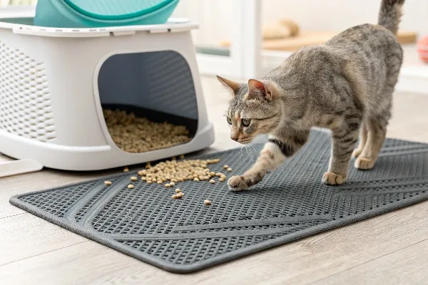 Cat with Litter Box