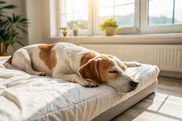 dog likes clean bed