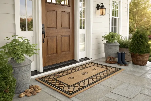 Placing doormat outside