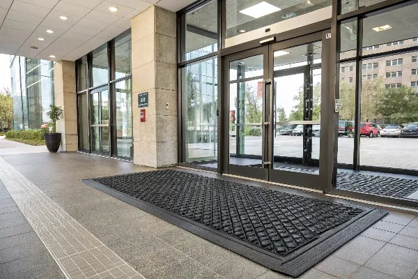 tile mat for double doors in a commercial space