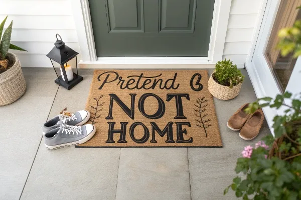 The "Pretend I'm Not Home" mat