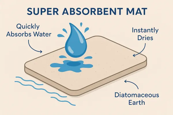 super absorbent diatomaceous earth mat diagram