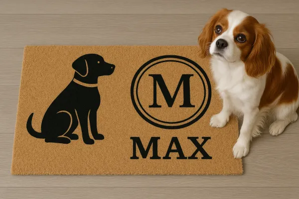 custom monogram pet doormat