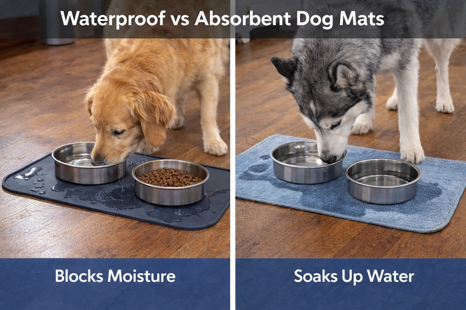 Waterproof vs Absorbent Dog Mats